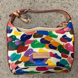 Spinet & Bourke Miri-Colored Rainbow Duck Pattern Purse